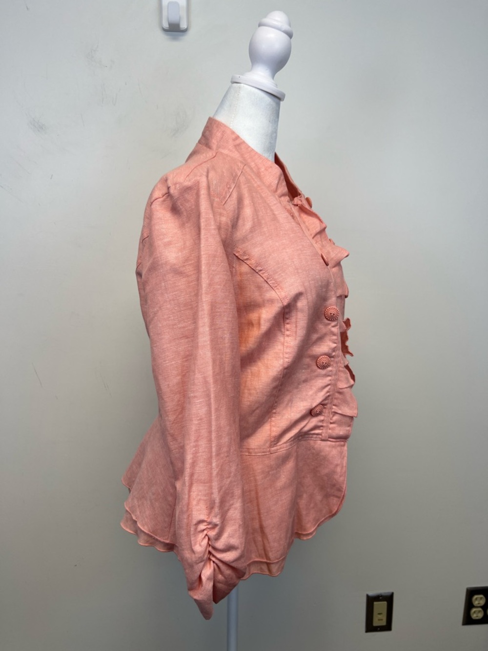 Maurices Light Salmon / Coral Jacket with Buttons & Ruffles New with Tags XL - Picture 12 of 14